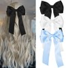 Bmobuo Hair Bows for Women Hair Ribbons Clips Satin Soft Ribbons Hair Clips Hair Barrettes Coquette Bows Balletcore Aesthetics Blue Bows Black Bows White Bows Clips 3PCS