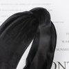 GAFATORY Black Headband Knotted Headband for Women Wide Satin Fashion Headbands Non-Slip Head Bands for Women's Hair Elastic Hair Accessories