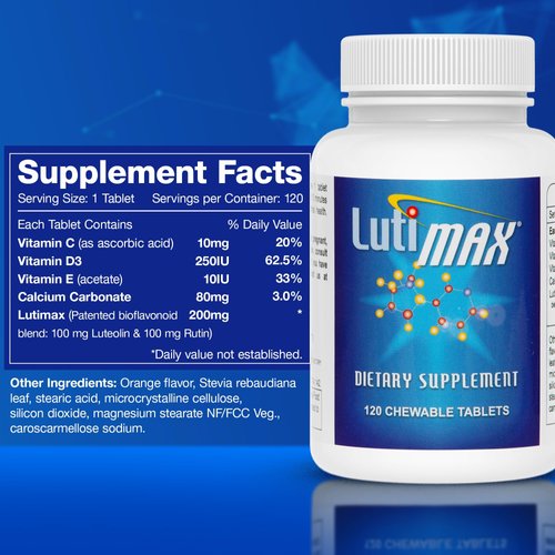 Lutimax Luteolin Complex w/Rutin - Immune Support Brain Supplements - Bioflavonoids w/Vitamin C, D & E for Joint, Muscle, & Dietary Issues - Antioxidants Supplement w/Immune Support - 120 Tablets