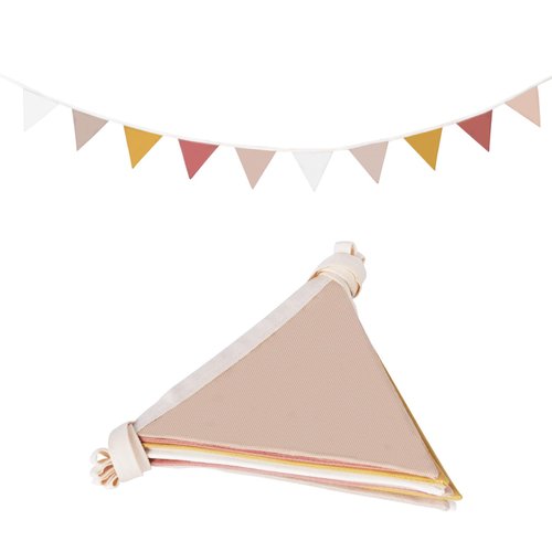3.93 Feet Triangle Flag Banner Bunting Pennant for Kids Teepee Tent,Party and Room Decoration,10 Pcs Single Sided Cotton Fabric Flag，Children's Room Decoration of Baby's Room