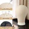 24 Inch Canvas Block Head Mannequin Head for Wigs Salon Wig Head with Mount Hole for Wig Making,Weave Hair Braiding Stand Hat Display Stand,Hairstyle Doll Head Durable Easy to Put Pins In & Out