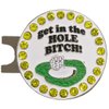 Giggle Golf Bling Golf Ball Marker with A Magnetic Hat Clip | Fun Golf Accessories for Women (Get in The Hole Bitch)