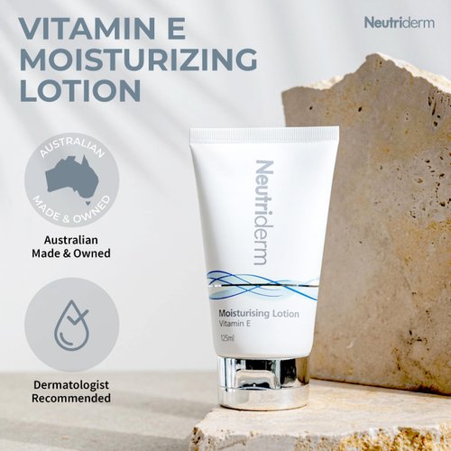 Neutriderm Moisturizing Lotion, 4.2 Oz | Vitamin E Lotion, Body Lotion & Face Moisturizer for Women & Men | Facial Moisturizer Face Cream for Wrinkles and Dry, Acne Prone, Red, Irritated or Aging Skin