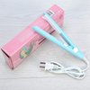 Ceramic Mini Hair Curler Straightener Flat Iron for Short Small Curling Tiny Irons Travel Size Bangs 2 in 1 Straightener Tourmaline Plate Beauty Heating Heats Up Fast (Sky Blue)