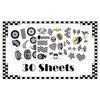 OriniPlay 320 Checkered Racing Car Flag Tattoos Temporary Stickers Suitable for Racing Car Dirt Bike Motocross Themed Birthday Party Favors Supplies Decorations Goodie Bag Stuffers 30 Sheets