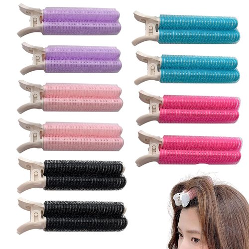 Dafeng Volumizing Hair Clips for Women, 10PCS Root Clips for Fluffy and Instant Hair Volume (Black, Pink, Blue, Purple, Red)