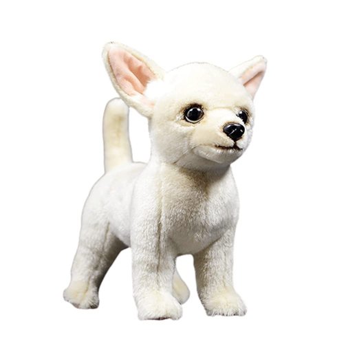 Tiny Heart Simulation Chihuahua Puppy Soft Stuffed Plush Toy 10" Long, Cute Realistic Chihuahua Plush Stuffed Animals Gifts for Kids