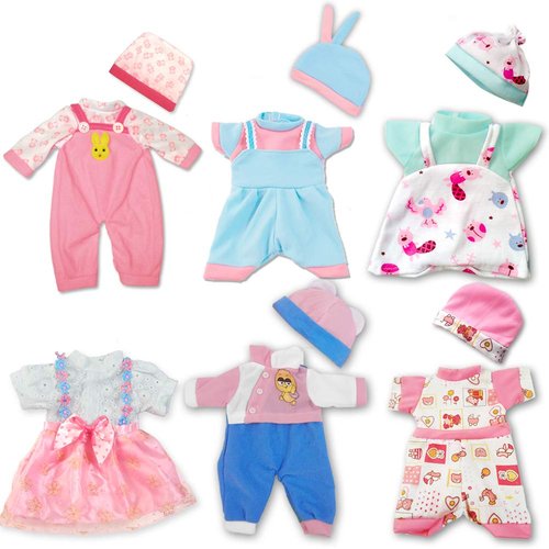 ARTST Doll Clothes,12 inch Baby Doll Clothes 6 Sets Include 5 Caps fit for 10 inch Dolls /11 inch Baby Dolls/ 12 inch Baby Dolls