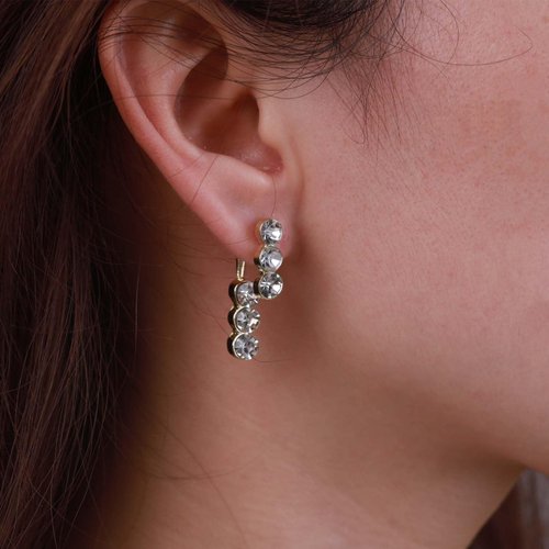 Allereyae Vintage Crystal Bar Ear Jacket Earrings Rhinestone Jacket Earrings Gold Cz Bar Stud Earrings Sparkly Crystal Drop Earrings Jewelry for Women