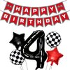 PANRRPERS Race Car Birthday Balloons Racing Banner 40 Inch Racetrack Number 0-9 Balloon for Baby Shower Birthday Race Car Themed Party Decoration (Number 4)
