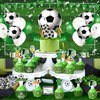 48Pcs Soccer Cupcake Toppers and Wrappers Soccer Party Supplies Soccer Cupcake Decorations for Boys Kids Teens Sport Theme Birthday Cupcake Picks for Soccer Birthday Football Holiday Party Favor Decor