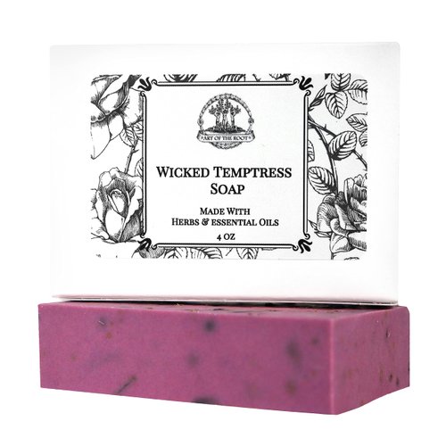 Art of the Root Wicked Temptress Shea Herbal Soap Bar | Handmade with Herbs and Essential Oils | Love, Attraction, Passion & Seduction Rituals | Wiccan Pagan Magick Conjure