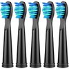 KOPBTBOY Toothbrush Replacement Heads Compatible with Fairywill,Toothbrush Heads Compatible with FW507/508/551/515/917/ 959/2011,FW-D1/D3/D7/D8, 5pc Medium Soft Black