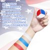 MEICOLY Red White Blue Face Paint Palette for Halloween Devil SFX Cosplay Makeup,4th of July Patriotic Face Body Paint,Independence Day USA Flag Face Painting for Kids and Adults