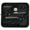 Hair Cutting Scissors Thinning Shears Kit for Haircutting, Fcysy Professional Barber Scissors Hair Scissors Set, Black Haircut Scissor Blending Shears Straight Edge Razor Barber Supplies for Men Women