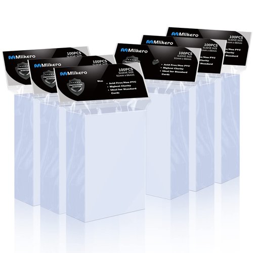 600 Counts Card Sleeves, Clear Baseball Card Sleeves, Soft Trading Cards Sleeves, Plastic Card Protector for Standard Cards Fit for MTG, TCG, Baseball Cards, Football Cards, Game Cards