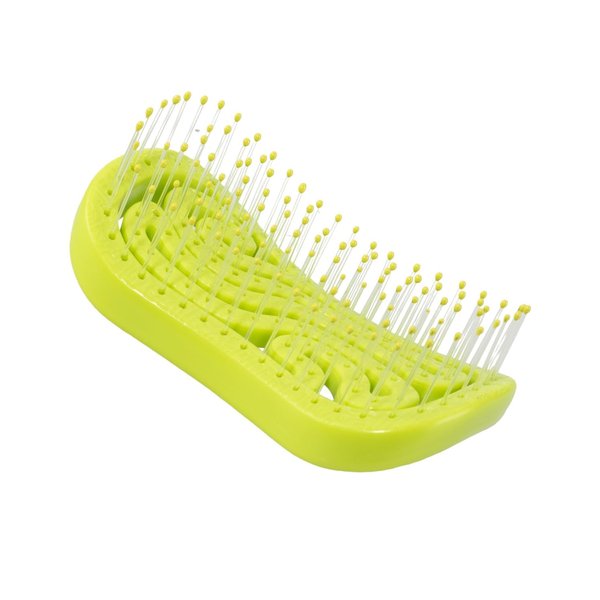 Tangols Double Curved Detangling Hair Brush-100% Bio-Friendly Detangler Hair Brush w/Ultra-Soft Anti Knot Nylon Bristles-Does not Pull on Hair for all Hair Types, Unisex Adults, Kids (Green)