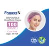 ProtectX 100-Pack Pink Disposable Hair Nets, Elastic Head Cover, Bouffant Caps, Sanitation Head Cover for Food Service, Spa Men & Women - 21 inch