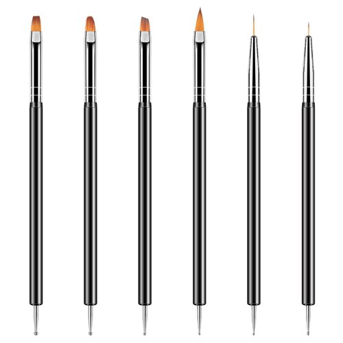 Artdone Nail Dotting Tools 6PCS Double-ended Nail Art Brushes Kit Nail Art Gel Polish Liner Brush...