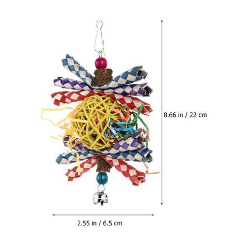 LUOZZY Parrot Foraging Toy Parrot Chewing Toy Bird Bell Pendant Bird Cage Supply Pet Accessories - Random Color