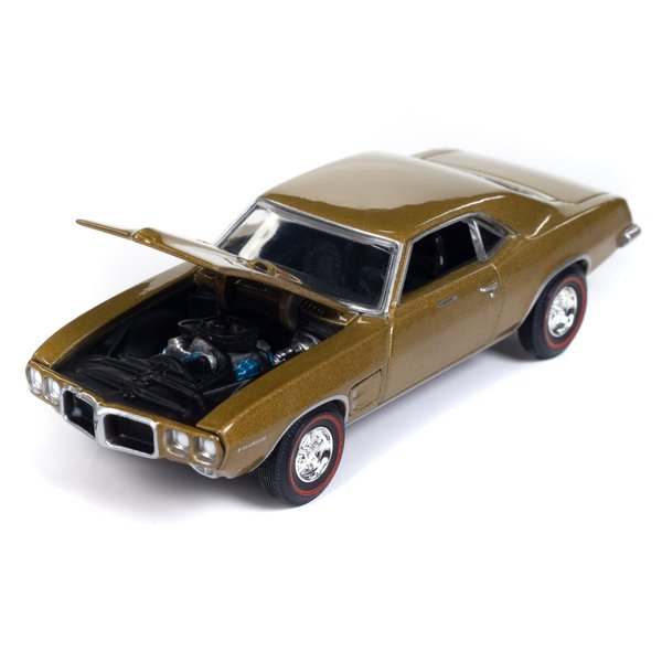 Round 2 1969 Firebird Royal Bobcat Antique Gold Metallic Vintage Muscle Limited Edition 1/64 Diecast Model Car by Auto World 64432-AWSP152B