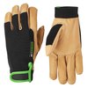 Hestra Work Gloves: Multi-Use Kobalt Flex Leather Gloves, Black/Tan, 9