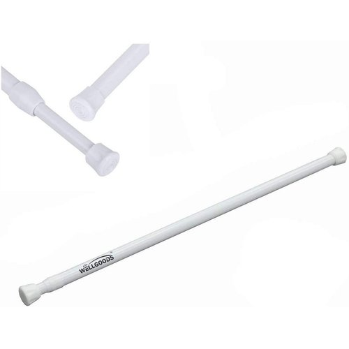 Wellgoods 1 Piece Small Spring Curtain Tension Rods Adjustable Extendable Rod for Cupboard Bathroom Window Closet -15.7 to 27.5 Inches