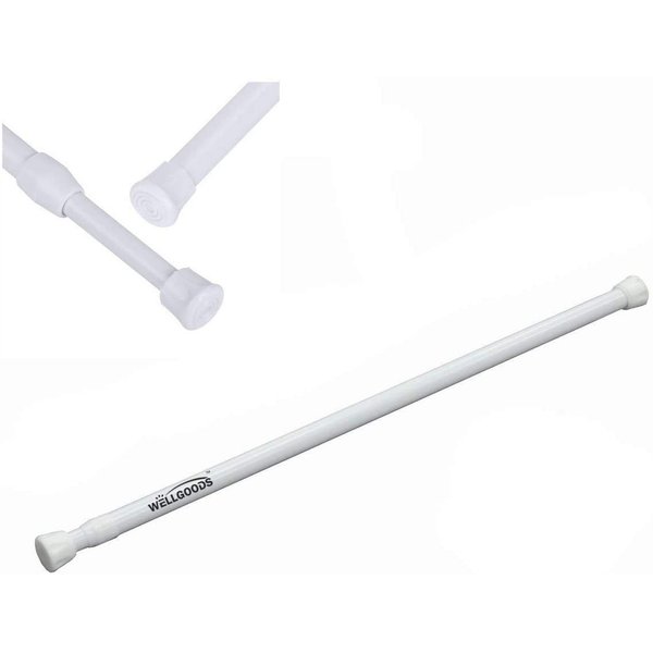 Wellgoods 1 Piece Small Spring Curtain Tension Rods Adjustable Extendable Rod for Cupboard Bathroom Window Closet -15.7 to 27.5 Inches