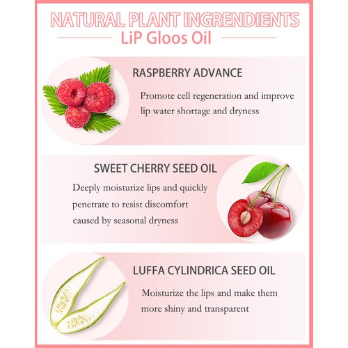 LYSdefeu Lip Glow Oil, Mahogany, Lip Care Product with Hydrating Plumping Lip Gloss, Clear Tinted Lip Oil for Dry Lips, Nourishing Lip Gloss Oil, Christmas Makeup Gift for Women