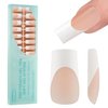 Vansiho French Gel Nail Tips, 150Pcs Long Square Gel Nail Tips, French Tips Press on Nails, French Square 3 in 1 Pre-French Gel Tips, Fake Nails for Nail Art DIY 15 Sizes