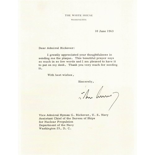 President John F. Kennedy Oval Office Desk Plaque, A Fisherman’s Prayer (History Company Gift Box Collection)