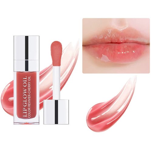 ZDHSOY Plumping Lip Oil - Hydrating Lip Oil Plumping Lip Gloss, Crystal Jelly Moisturizing Lip Oil/Polished Lip Oil Lines/Tint Moisturizing Transparent Lip Balm Care Stick (Rosewood)
