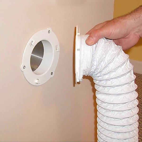 Dryer Dock The Original Dryer Vent Quick Release - Two-Piece Dryer Hose Quick-Connect, Twist & Lock Tight, Fits 4 Inch Tubes,White