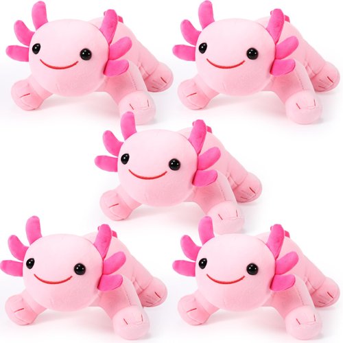 Libima 5 Pcs 12 Inch Axolotl Plush Toys Axolotl Stuffed Animal Plushies Pillow Doll Cute Soft Axolotl Toy Stuffed Axolotl for Birthdays Gift Home Decoration (Pink)