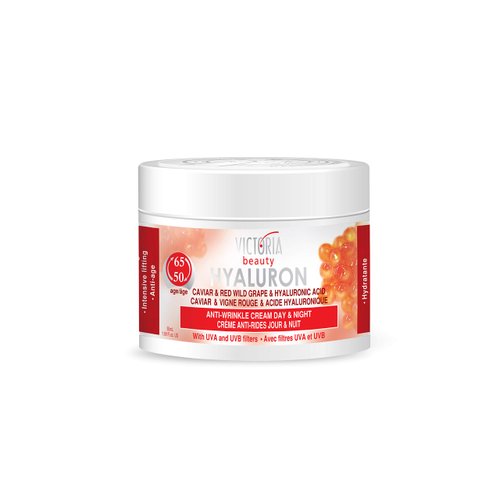 Victoria Beauty Hyaluron, Retinol, Caviar and Red-Grape Anti-Wrinkle Lifting Day and Night Cream - Anti-Aging Face Moisturizer with Hyaluronic Acid fo Ages 50 to 65+ (50ml)