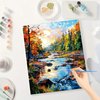 Autumn River Paint by Numbers Kit for Adults - DIY Landscape on Canvas 16x20 Inches, Adults' Paint-by-Number Kits Acrylic Paint Set, Suitable for Beginners, Art Kit for Home Decoration or Gifts