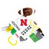 The Learning Lovey University of Nebraska Baby Football Tag Toy - College Baby Sensory Crinkle Toys - Soft & Safe - Ideal Baby Stroller Toy - BPA Free w/Stroller Clip (10" x 10" Tag Toy)…