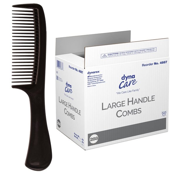 Dynarex Fine Toothed Combs - Plastic Hair Comb with Fine & Extra Fine Teeth - Grooming Accessories for Straightening, Styling, Parting & Detangling - 8.5-Inch, 1 Case of 288