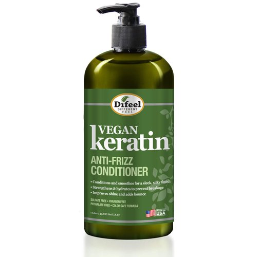Difeel Vegan Keratin Anti Frizz Conditioner 33.8 oz - Cruelty Free Vegan Conditioner