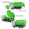 FIVEDAOGANG Garbage Truck Toy, 3 Pack Friction Powered Waste Management Garbage Truck Game with Front Load Dumpster, Back Dump Garbage,4 Trash Bins with 108 pcs Trash Cards, Gift for 3+ Years Old Kids