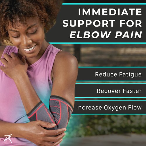 Elbow Support Arm Compression Sleeves Elbow Braces for Men and Women (Pair) (Medium) [M] - Supports for Tennis Elbow, Golfers Elbow, Weightlifting, Tendonitis, Joint Pain Relief, Arthritis