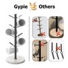 Gypie Marble Mug Holder Tree, 8 Hooks Coffee Cups Stand, New Upgraded Stable Mug Stand for Kitchen Counter Cabinet Cafe Black