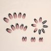 Black French Tip Press on Nails Medium Coffin Fake Nails Silver Glitter False Nails with Design Leopard Glue on Nails Short Acrylic Nails Stick on Nails for Women Manicure 24Pcs