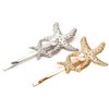 6 Pcs Metal Bobby Pins Starfish Hair Clips Sea Star Hairpin Barrettes Headwear Hair Accessories for Women and Girls (3 Gold + 3 Silver) (Style 2)
