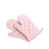 Oven Mitts, Premium Heat Resistant Kitchen Gloves Cotton & Polyester Quilted Oversized Mittens, 1 Pair Pink