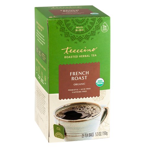 Teeccino French Roast Herbal Tea - Rich &amp; Roasted Herbal Tea That’s Caffeine Free &amp; Prebiotic for...