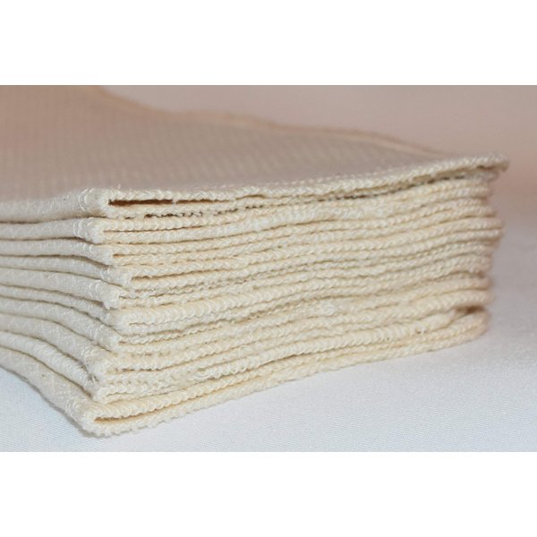 2 Ply Organic Washable Baby Wipes 8 x 8 Inches 20 Pack Sewn with Matching Cotton Thread