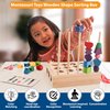 FUN-Z-PLAY 3 in 1 Montessori Wooden Beads Sequencing Toy Set & Lacing Beads Gift for 3 4 5 6 Year Old Toddler, STEM Preschool Learning Shape Stacker, Stacking Blocks with Puzzle Box for Kids Boy/Girl