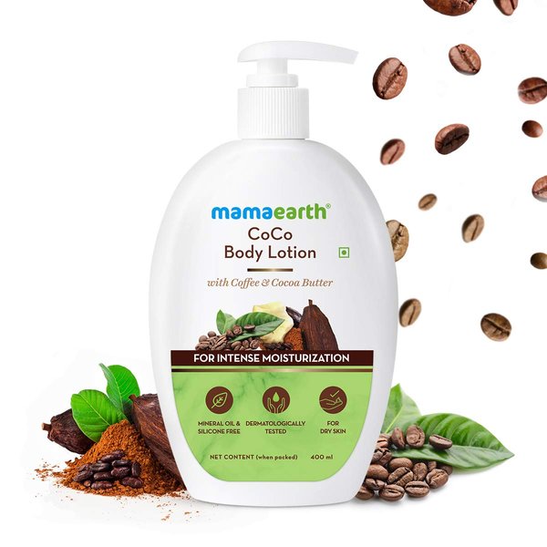 Mamaearth CoCo Body Lotion for Deep Moisturization | Reduces Dryness & Gives Long Lasting Hydration | with Coffee & Cocoa Butter for Dry Skin | 13.53 Fl Oz (400ml)