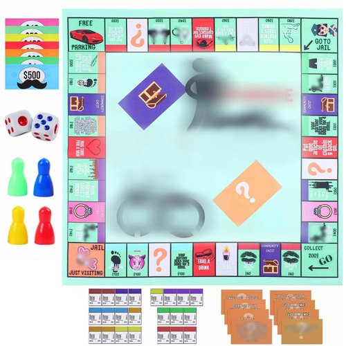 Adultopoly Board Games, Adultopoly Couple Game Card Board Game, Couple Games Card Board Game Props, Couple Adult Opoly Board Game, Date Night Couple Games (1 Set)